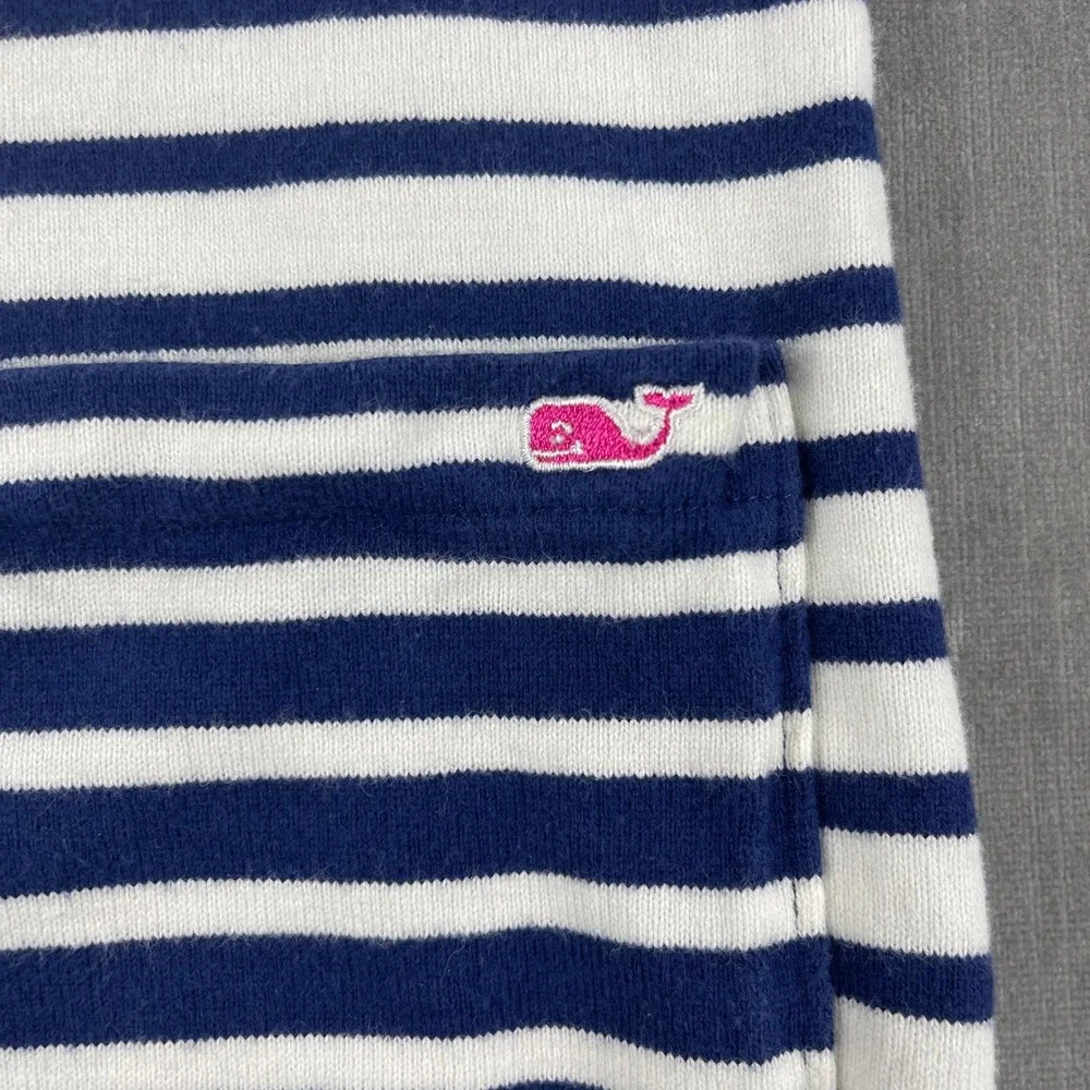 Vineyard Vines Girls M 10-12 Blue Striped Long Sleeve Pocket Shift Dress‎ Whale